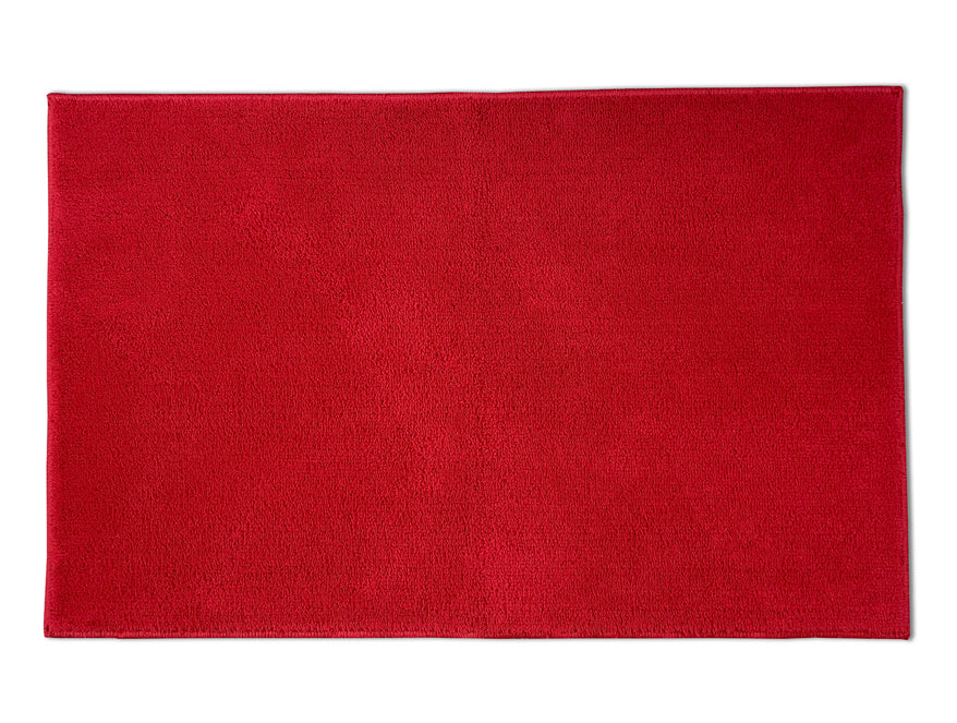 Anti Skid Red Drylon Small Bath Mat - Raang By Welspun
