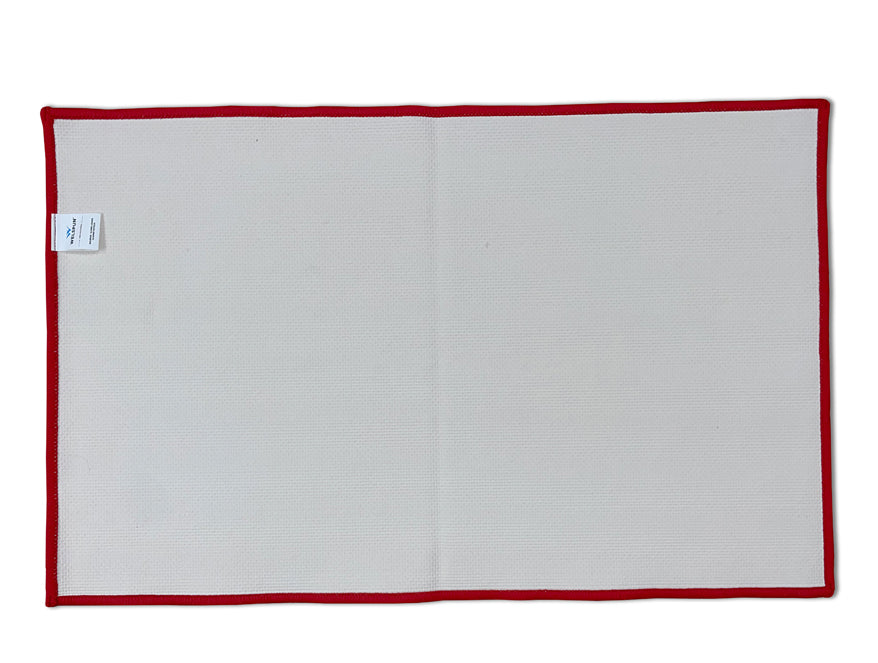 Anti Skid Red Drylon Small Bath Mat - Raang By Welspun