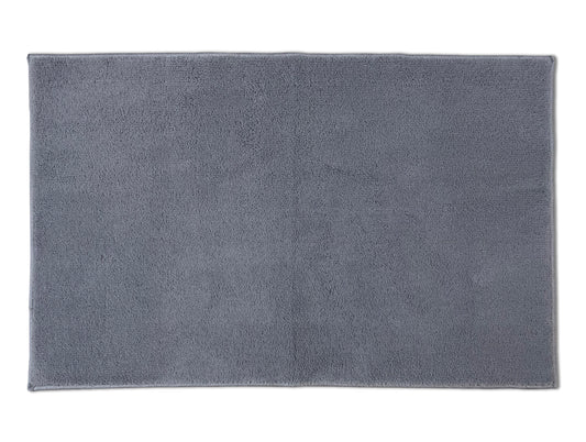 Anti Skid Gunmental Grey Drylon Small Bath Mat - Raang By Welspun