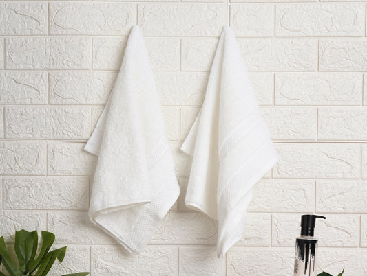 White 2 Piece Hygro Cotton Hand Towel - Hygro By Spaces