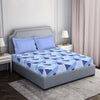 Geometric Light Blue 100% Cotton Double Bedsheet - Atrium By Spaces