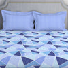 Geometric Light Blue 100% Cotton Double Bedsheet - Atrium By Spaces