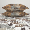 Geometric Dark Brown 100% Cotton Double Bedsheet - Atrium By Spaces