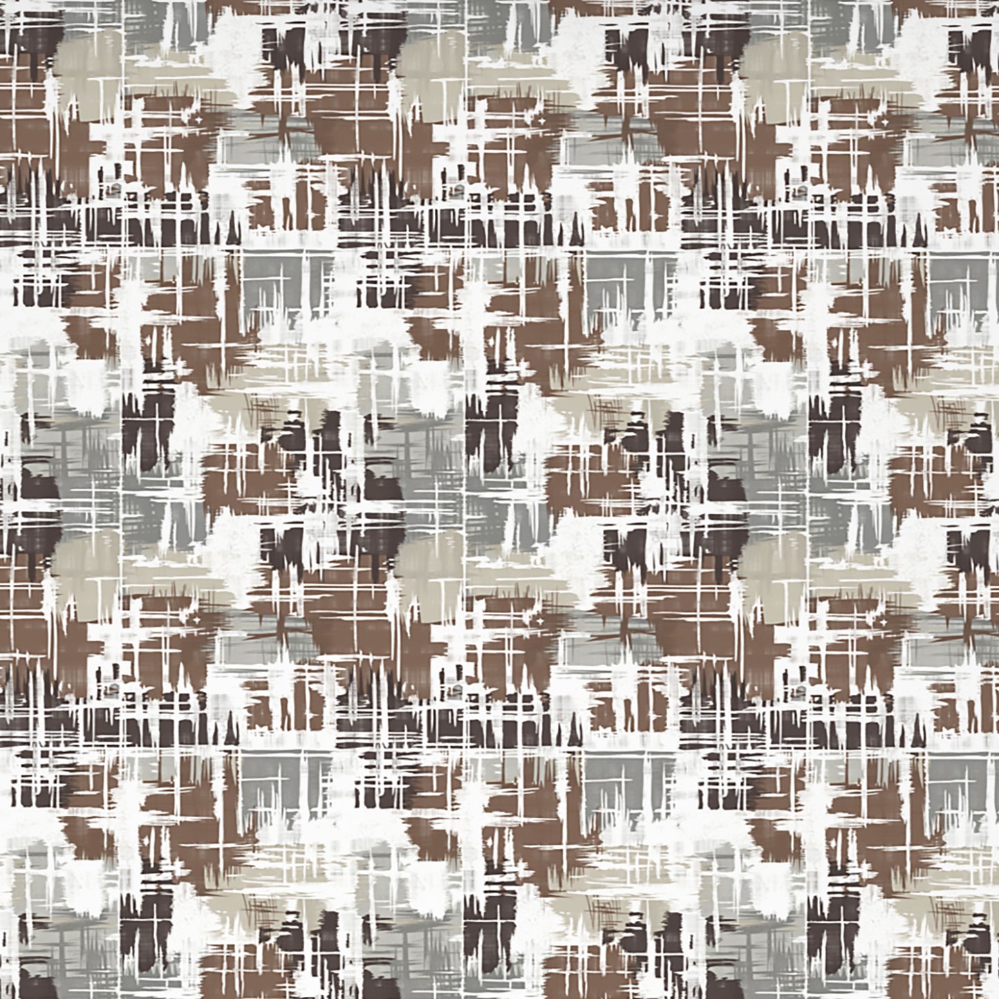 Geometric Dark Brown 100% Cotton Double Bedsheet by Atrium