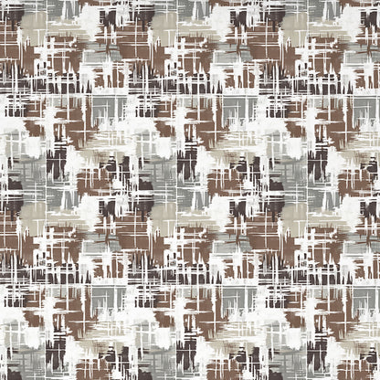 Geometric Dark Brown 100% Cotton Double Bedsheet by Atrium