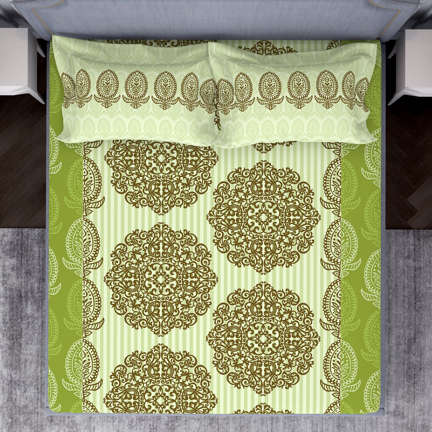 Atrium by Spaces: Floral Green Double Bedsheet