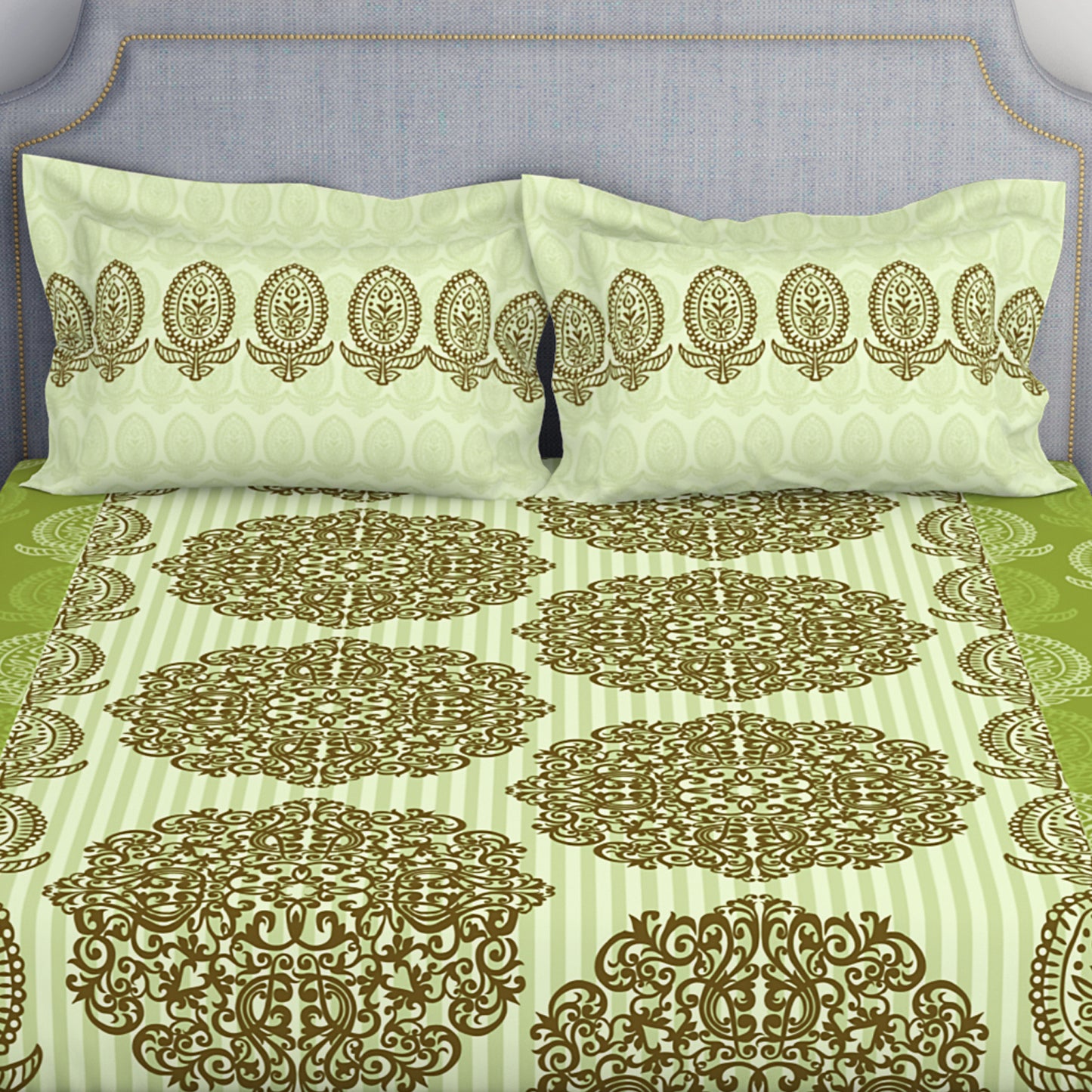 Atrium by Spaces: Floral Green Double Bedsheet