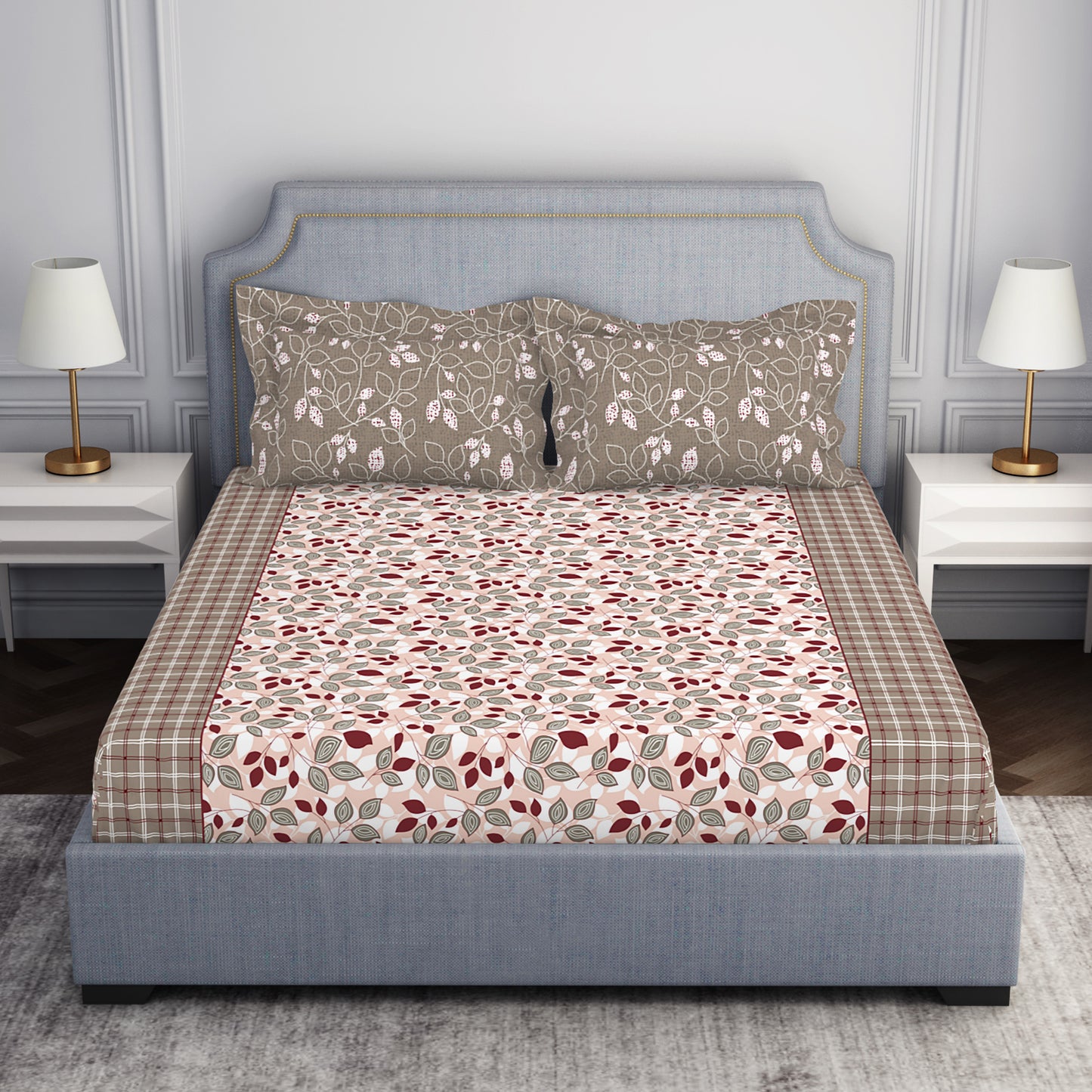 Atrium by Spaces: Floral Dark Yellow Cotton Bedsheet