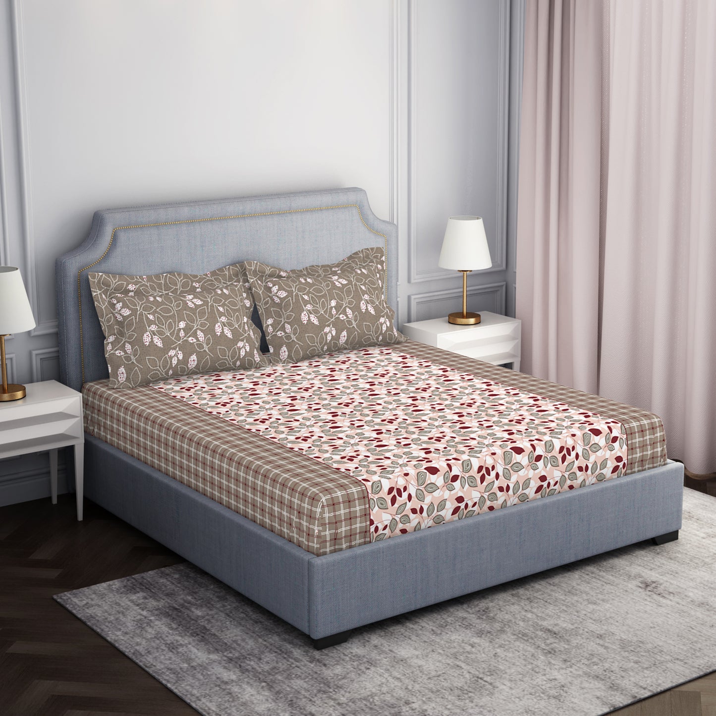 Atrium by Spaces: Floral Dark Yellow Cotton Bedsheet