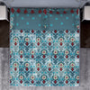 Ornate Blue 100% Cotton Double Bedsheet - Atrium By Spaces