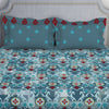 Ornate Blue 100% Cotton Double Bedsheet - Atrium By Spaces