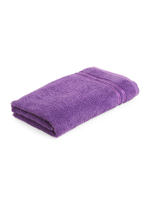 Solid Deep Lavender 100% Cotton Quick Absorbent Bath Towel - Quik Dry By Welspun