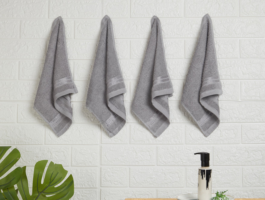 Gunmetal Grey 100% Cotton Face Towel - Welspun Anti Bacterial