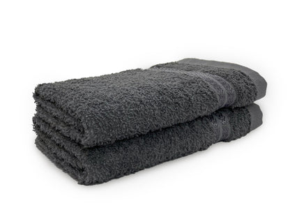 Gunmetal Grey - Dark Grey 2 Piece 100% Cotton Hand Towel - Welspun Anti Bacterial By Welspun
