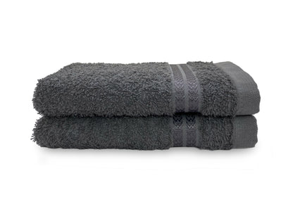Gunmetal Grey - Dark Grey 2 Piece 100% Cotton Hand Towel - Welspun Anti Bacterial By Welspun