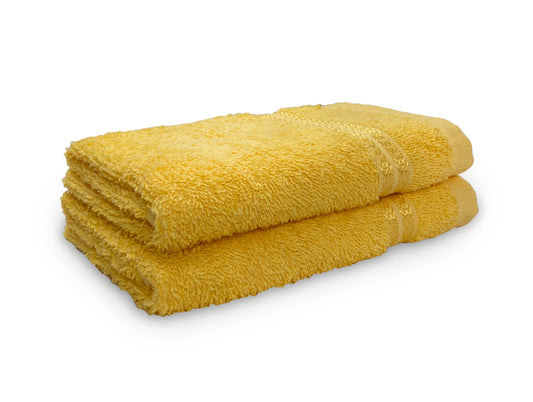 Sunray Yellow - Yellow 2 Piece 100% Cotton Hand Towel - Welspun Anti Bacterial By Welspun