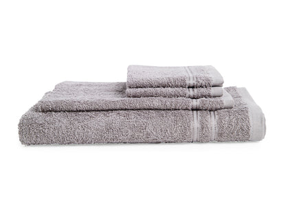 Grey 4 Piece 100% Cotton Towel Combo Set - Moments By Welspun