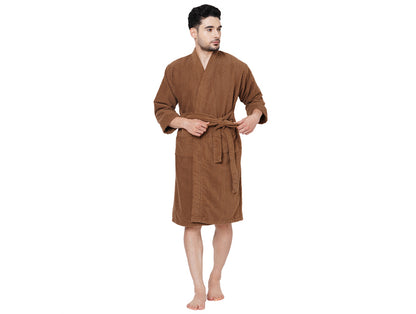 Supersoft Brown Medium Bath Robe - Dew By Welspun