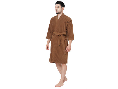 Supersoft Brown Medium Bath Robe - Dew By Welspun