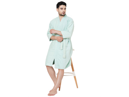 Mint-Light Green  100% Cotton Bath Robe - Welspun Dew By Welspun
