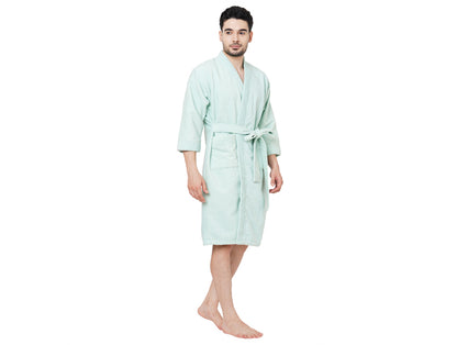 Mint-Light Green  100% Cotton Bath Robe - Welspun Dew By Welspun