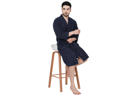 Supersoft Dark Grey Medium Bath Robe - Dew By Welspun