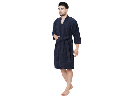 Supersoft Dark Grey Medium Bath Robe - Dew By Welspun
