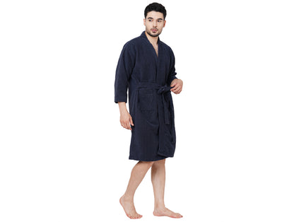 Supersoft Dark Grey Medium Bath Robe - Dew By Welspun