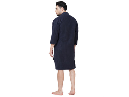 Supersoft Dark Grey Medium Bath Robe - Dew By Welspun