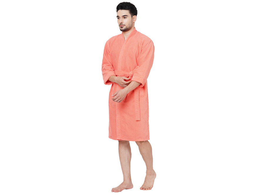 Supersoft Peach Medium Bath Robe - Dew By Welspun