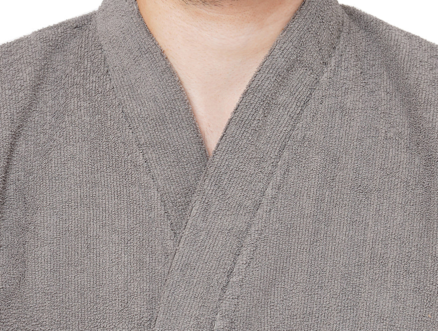Supersoft Light Grey Medium Bath Robe - Dew By Welspun