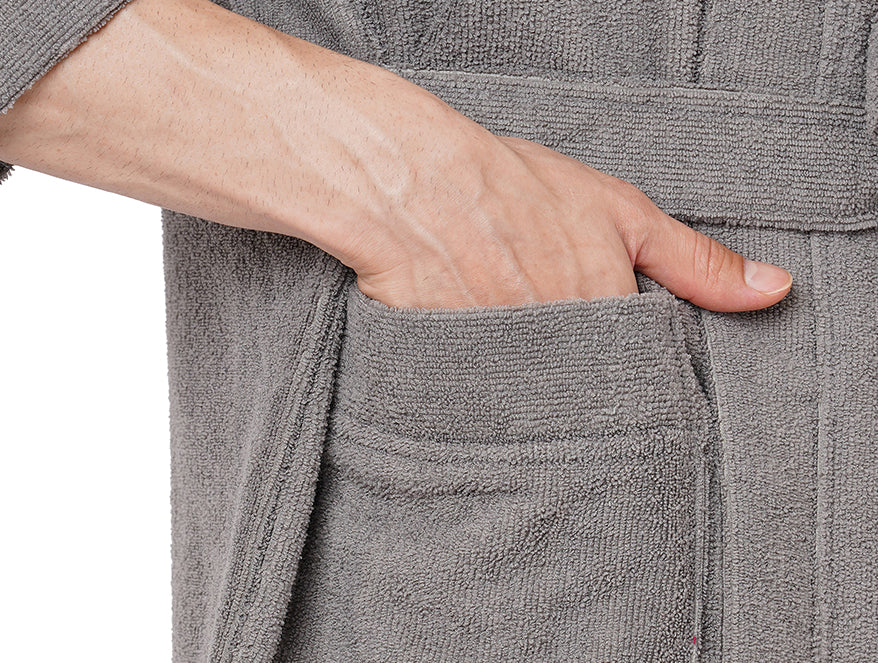 Supersoft Light Grey Medium Bath Robe - Dew By Welspun