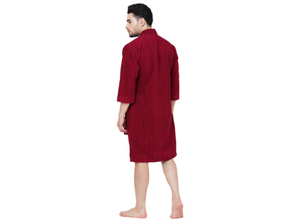 Supersoft Red Wine Medium Bath Robe - Dew By Welspun