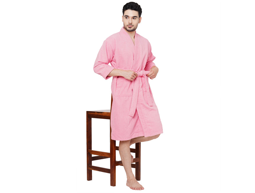 Supersoft Candy Pink Medium Bath Robe - Dew By Welspun