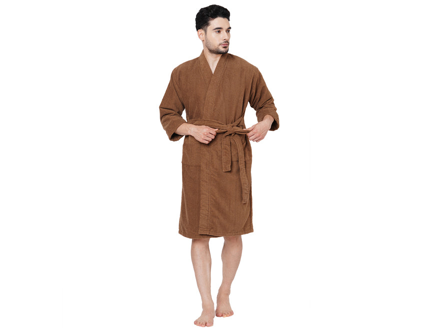 Supersoft Brown Large Bath Robe - Dew By Welspun