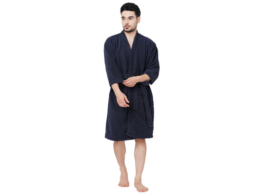 Supersoft Dark Grey Large Bath Robe - Dew By Welspun