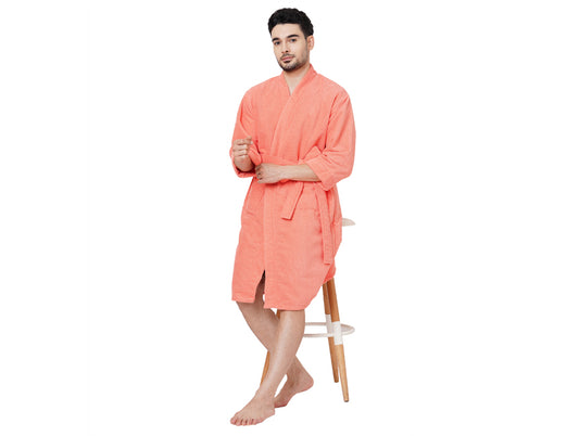 Supersoft Peach Large Bath Robe - Dew By Welspun