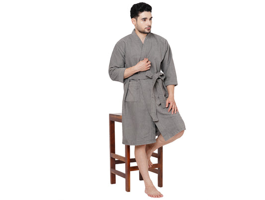 Supersoft Light Grey Large Bath Robe - Dew By Welspun