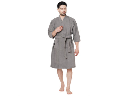 Supersoft Light Grey Large Bath Robe - Dew By Welspun