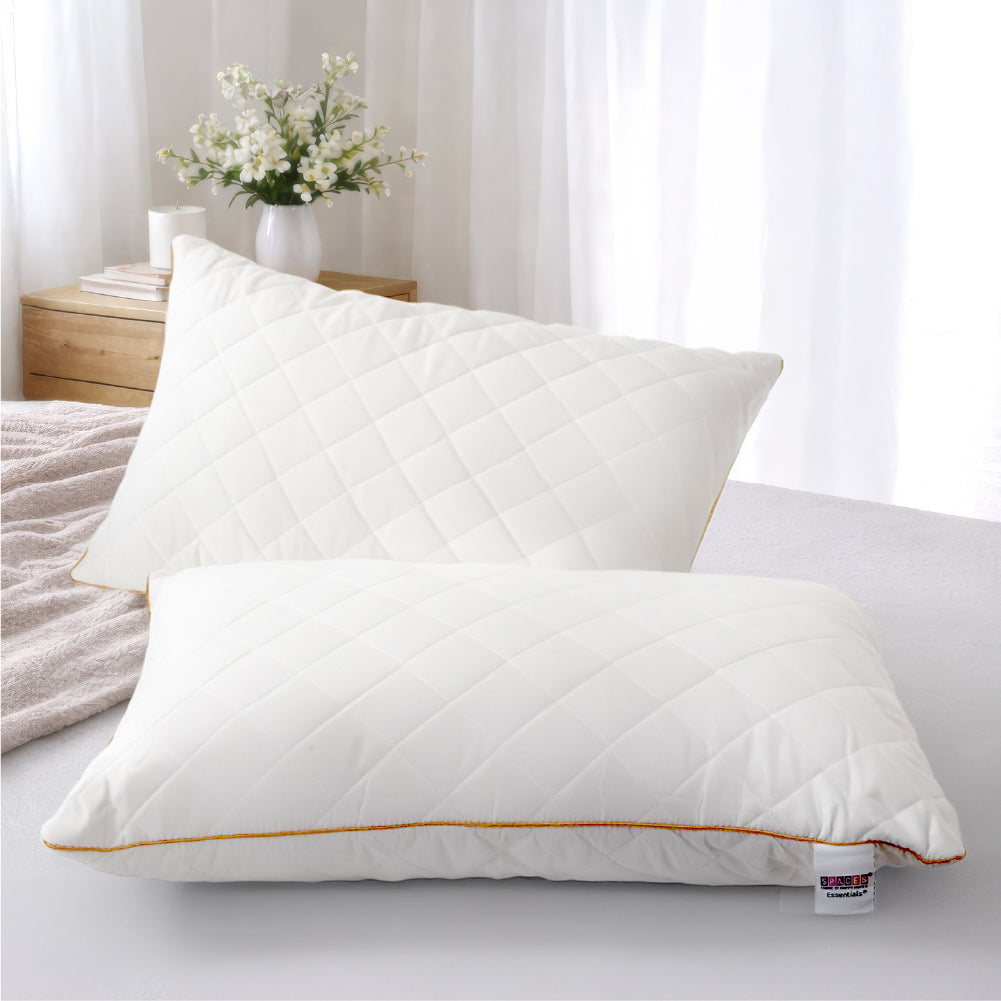 Solid White Quilted Pillows (Pack of 2) by Spaces