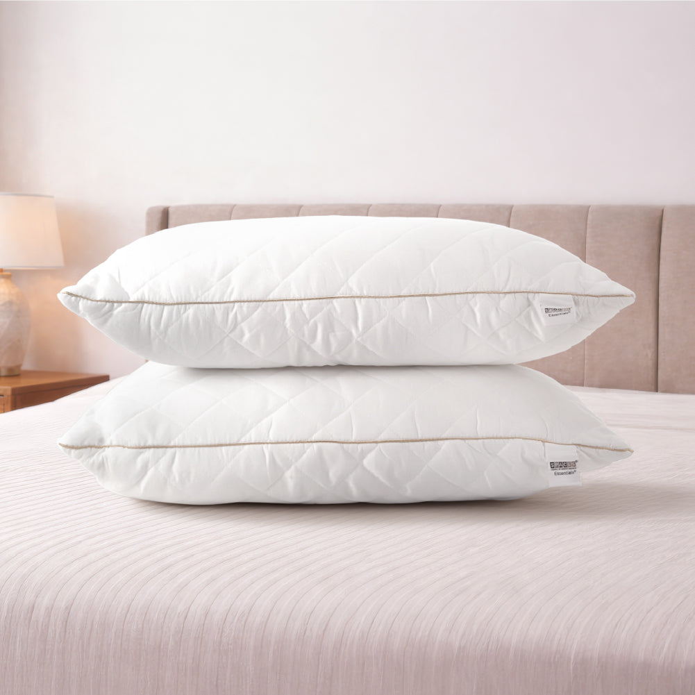 Solid White Quilted Pillows (Pack of 2) by Spaces