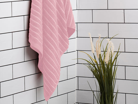 Parfait Pink 100% Cotton Bath Towel - 2-In-1 By Welspun