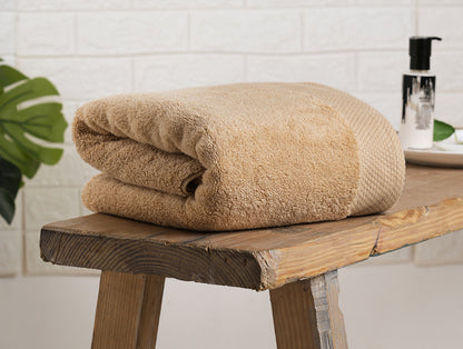 Beige - Beige 100% Egyptian Cotton Bath Towel - Luxury Egyption Cotton By Spaces