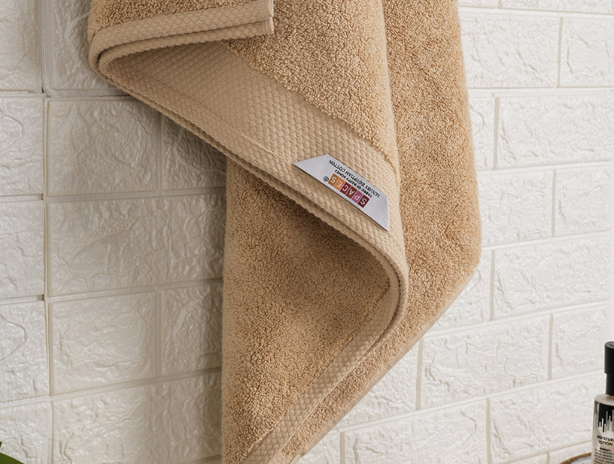 Beige - Beige 100% Egyptian Cotton Bath Towel - Luxury Egyption Cotton By Spaces