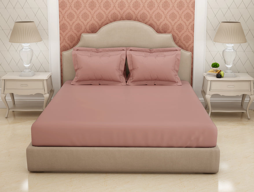 Solid Blush Solid King Size Bedsheet - Eminence By Spaces