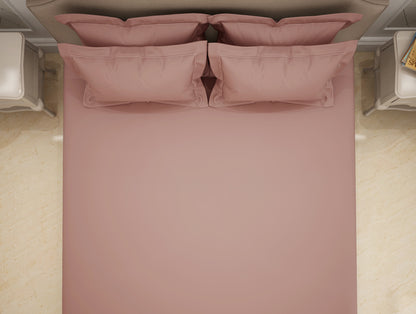 Solid Blush Solid King Size Bedsheet - Eminence By Spaces