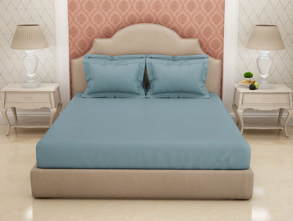 Solid Light Blue Solid King Size Bedsheet - Eminence By Spaces