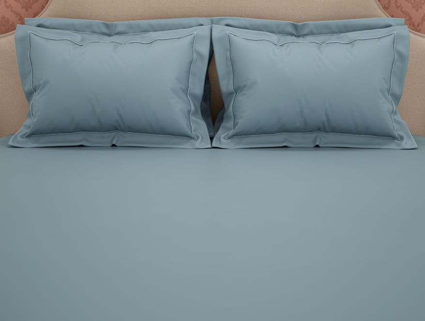 Solid Light Blue Solid King Size Bedsheet - Eminence By Spaces