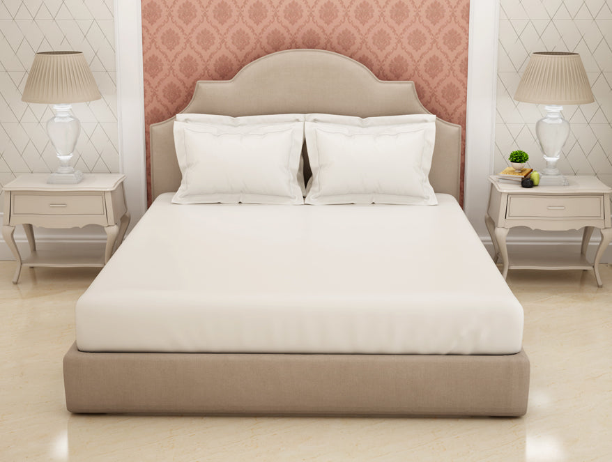 Solid White Solid King Size Bedsheet - Eminence By Spaces