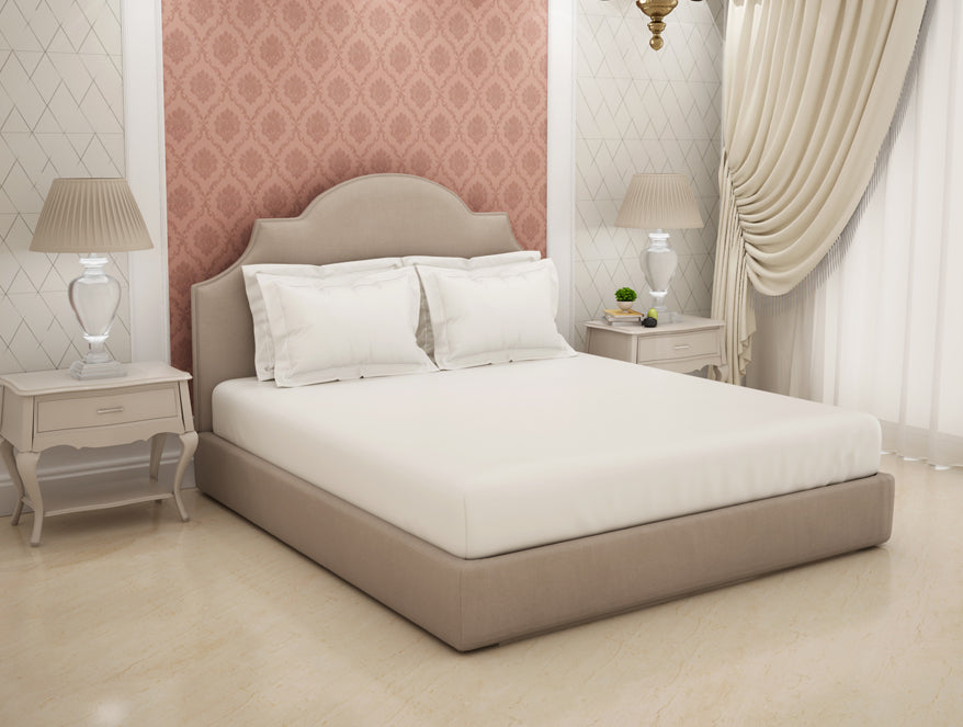 Solid White Solid King Size Bedsheet - Eminence By Spaces